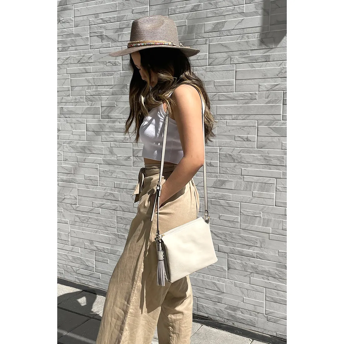 Sabrina Two Tone Crossbody Cow Brown