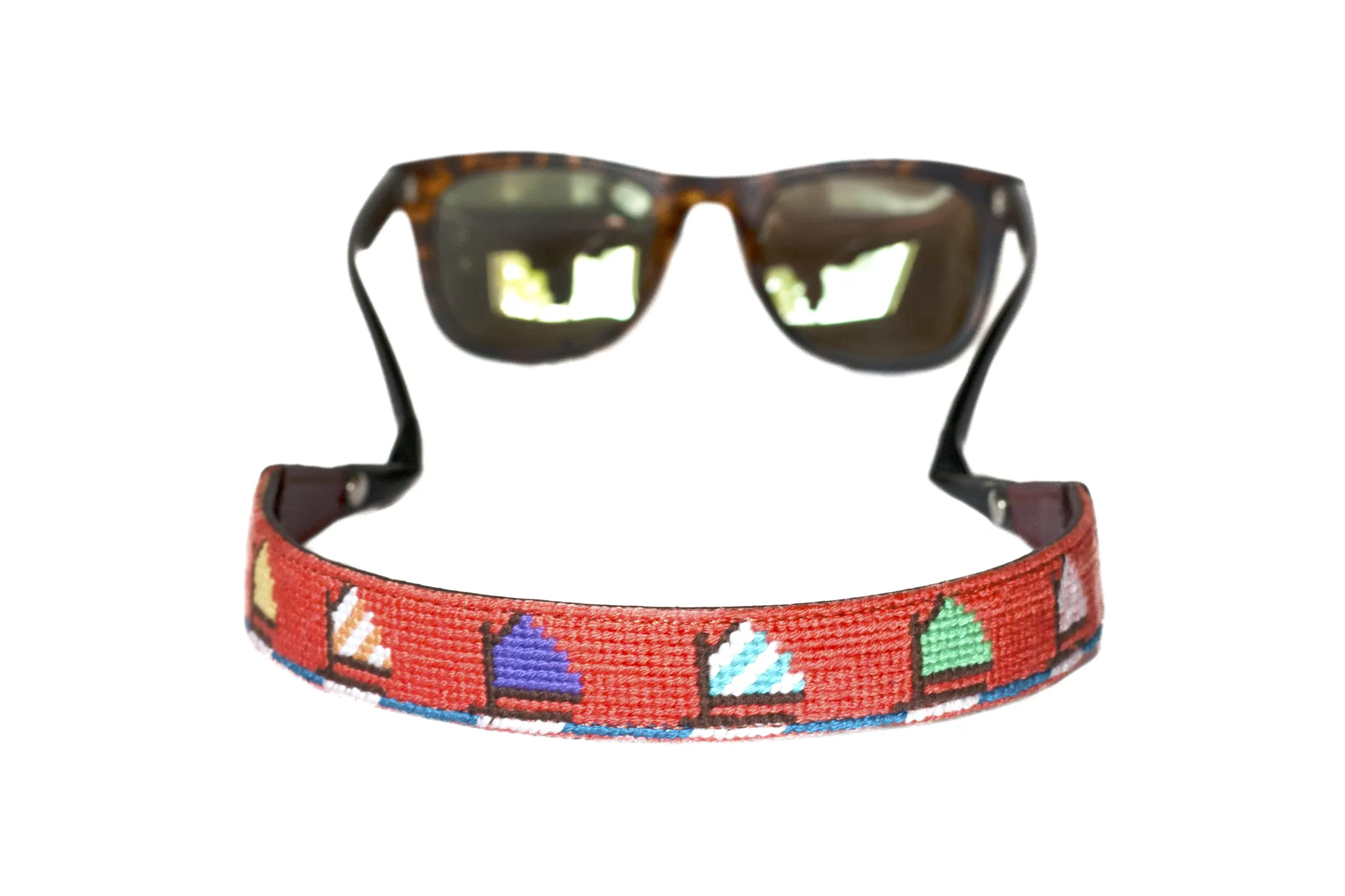 SAILBOAT ORANGE NEEDLEPOINT SUNGLASS STRAPS™