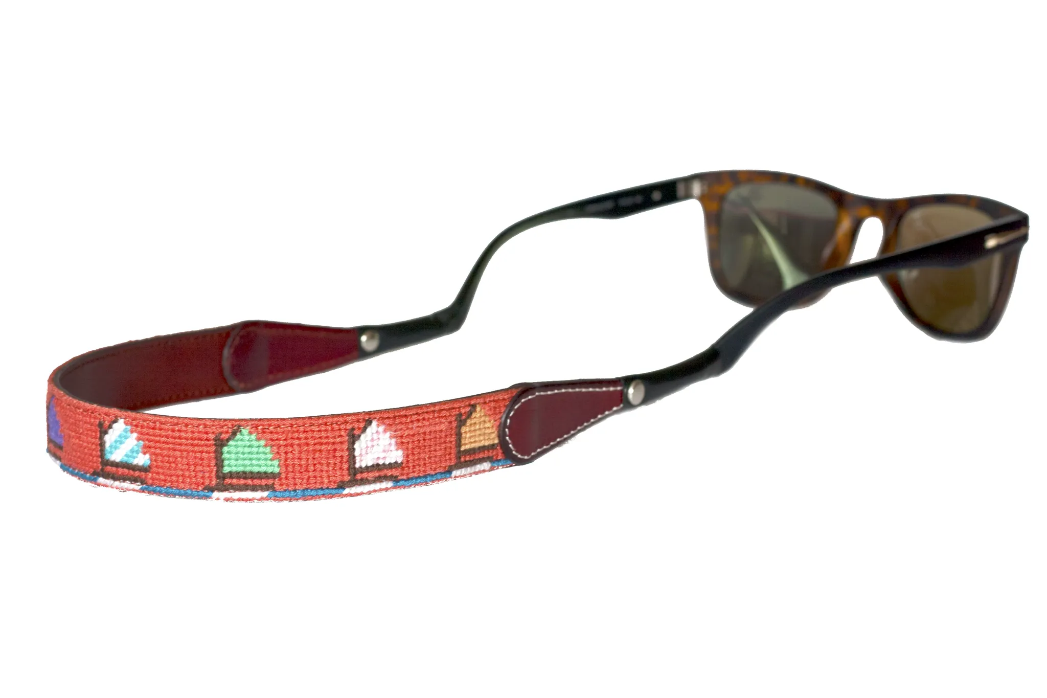 SAILBOAT ORANGE NEEDLEPOINT SUNGLASS STRAPS™