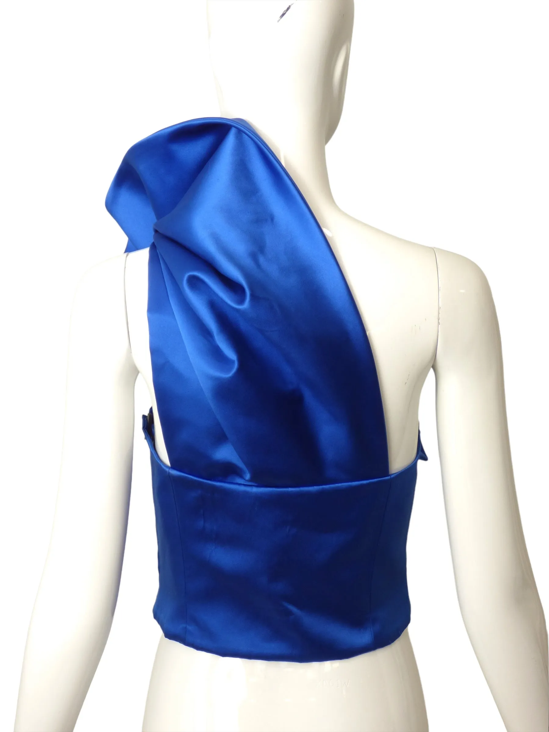 SAINT LAURENT- NWT 2016 Satin One Shoulder Top, Size 6
