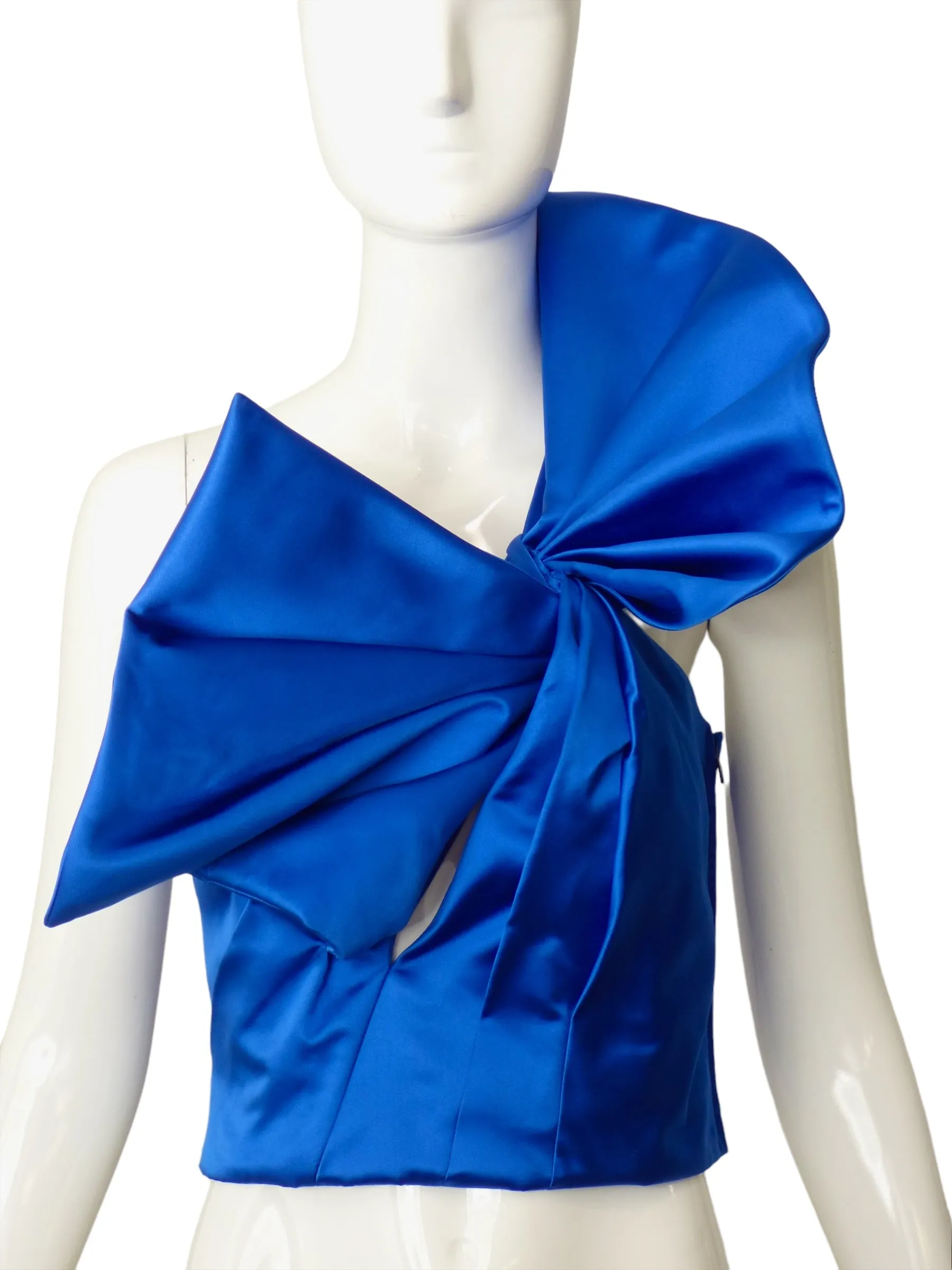 SAINT LAURENT- NWT 2016 Satin One Shoulder Top, Size 6
