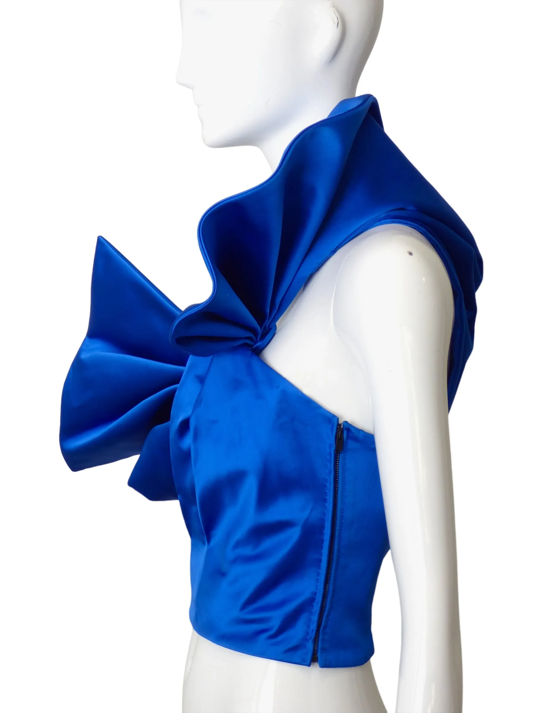 SAINT LAURENT- NWT 2016 Satin One Shoulder Top, Size 6