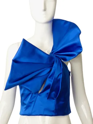 SAINT LAURENT- NWT 2016 Satin One Shoulder Top, Size 6