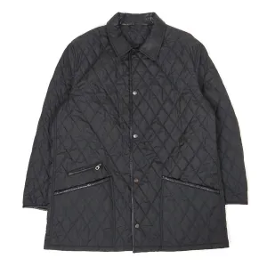 Salvatore Ferragamo Quilted Coat with Leather Trim