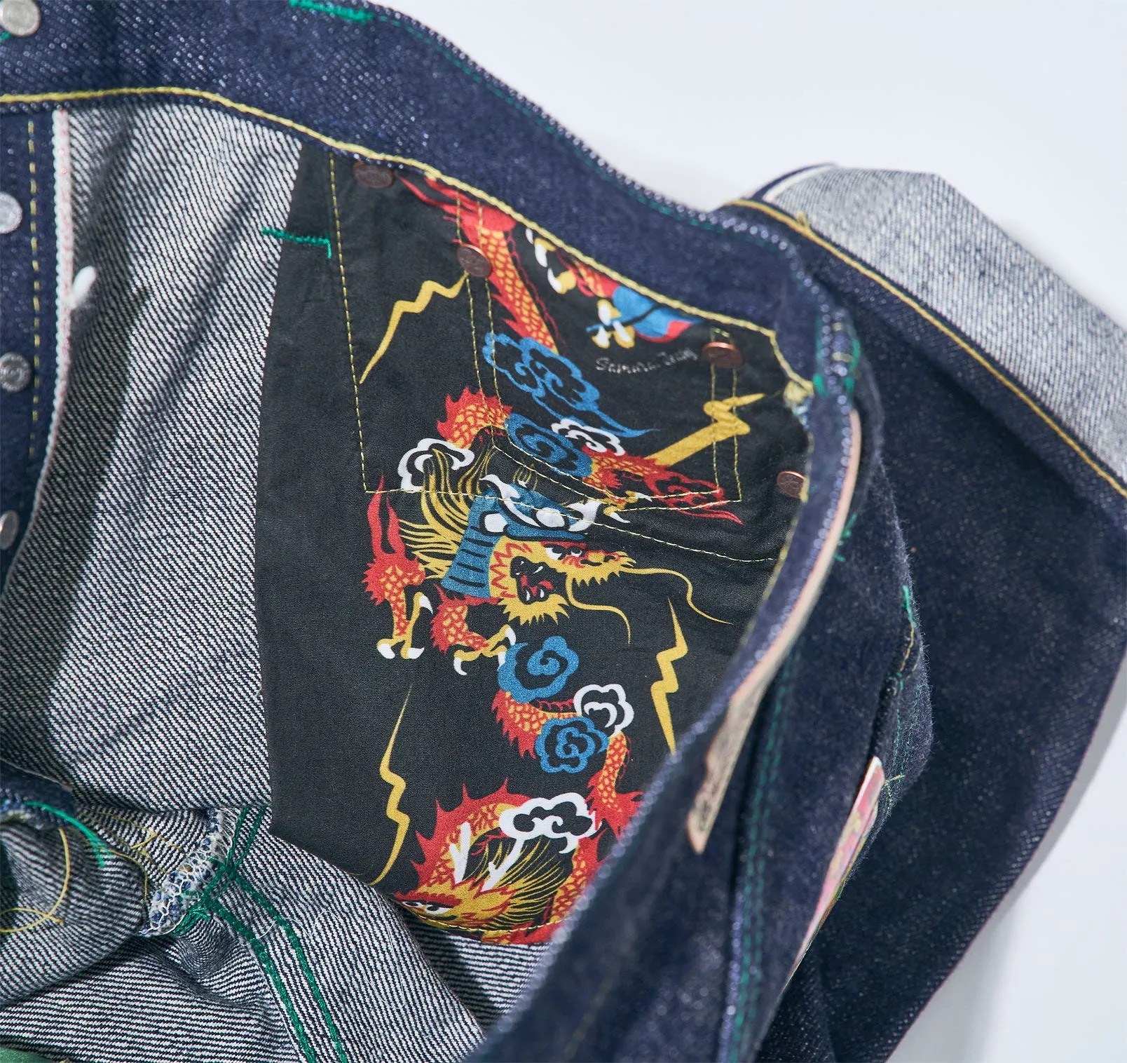 SAMURAI "S500XX21oz-24T" YEAR OF THE DRAGON 21OZ REGULAR STRAIGHT DENIM JEANS
