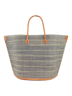 Santa Cruz Pinstripes Small Straw Tote Bag