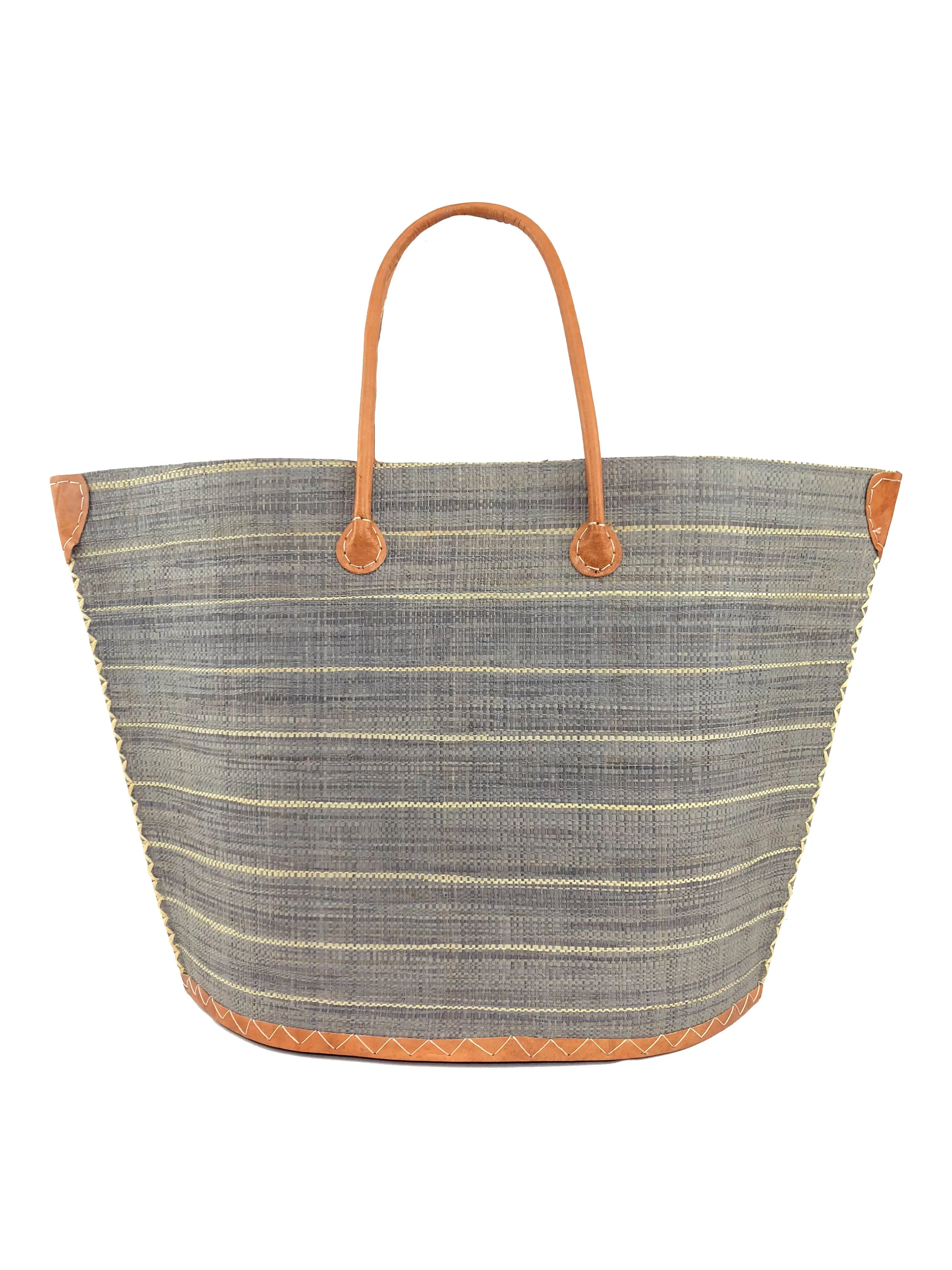 Santa Cruz Pinstripes Small Straw Tote Bag