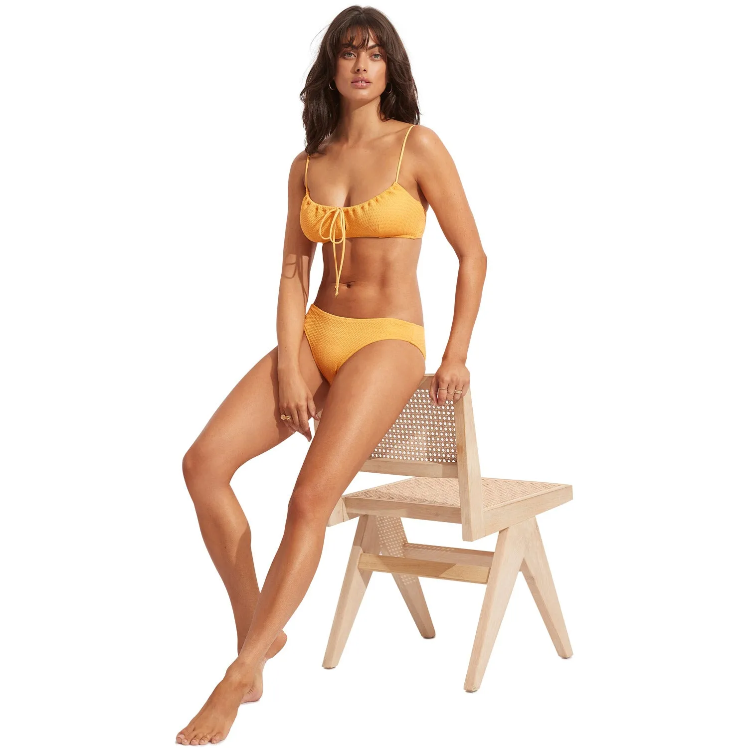 Sea Dive Drawstring Neck Bralette Bikini Top