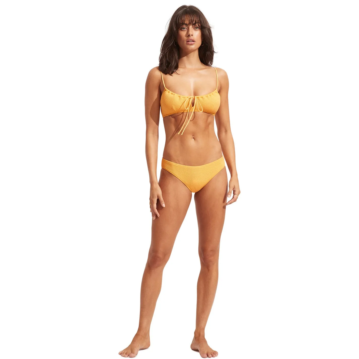 Sea Dive Drawstring Neck Bralette Bikini Top