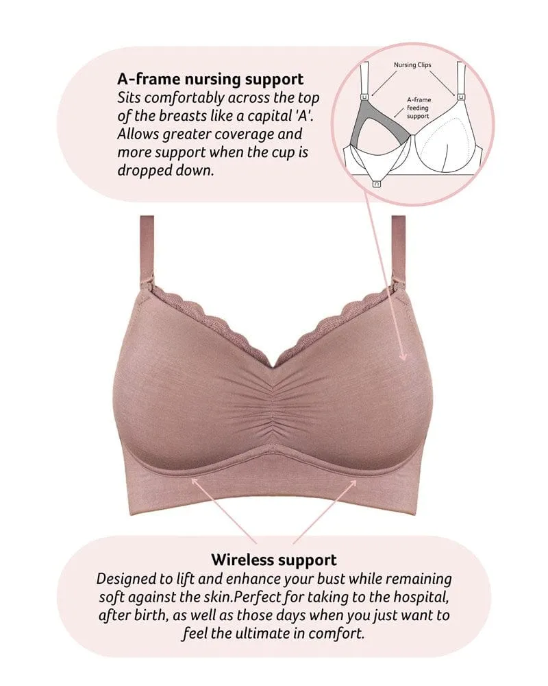 Serenity Bamboo Nursing Bra - Mocha