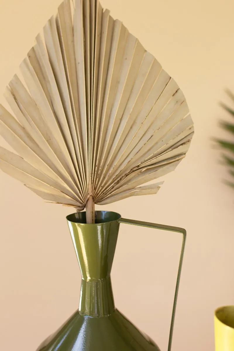 Set of 4 Painted Metal Vases with Handles