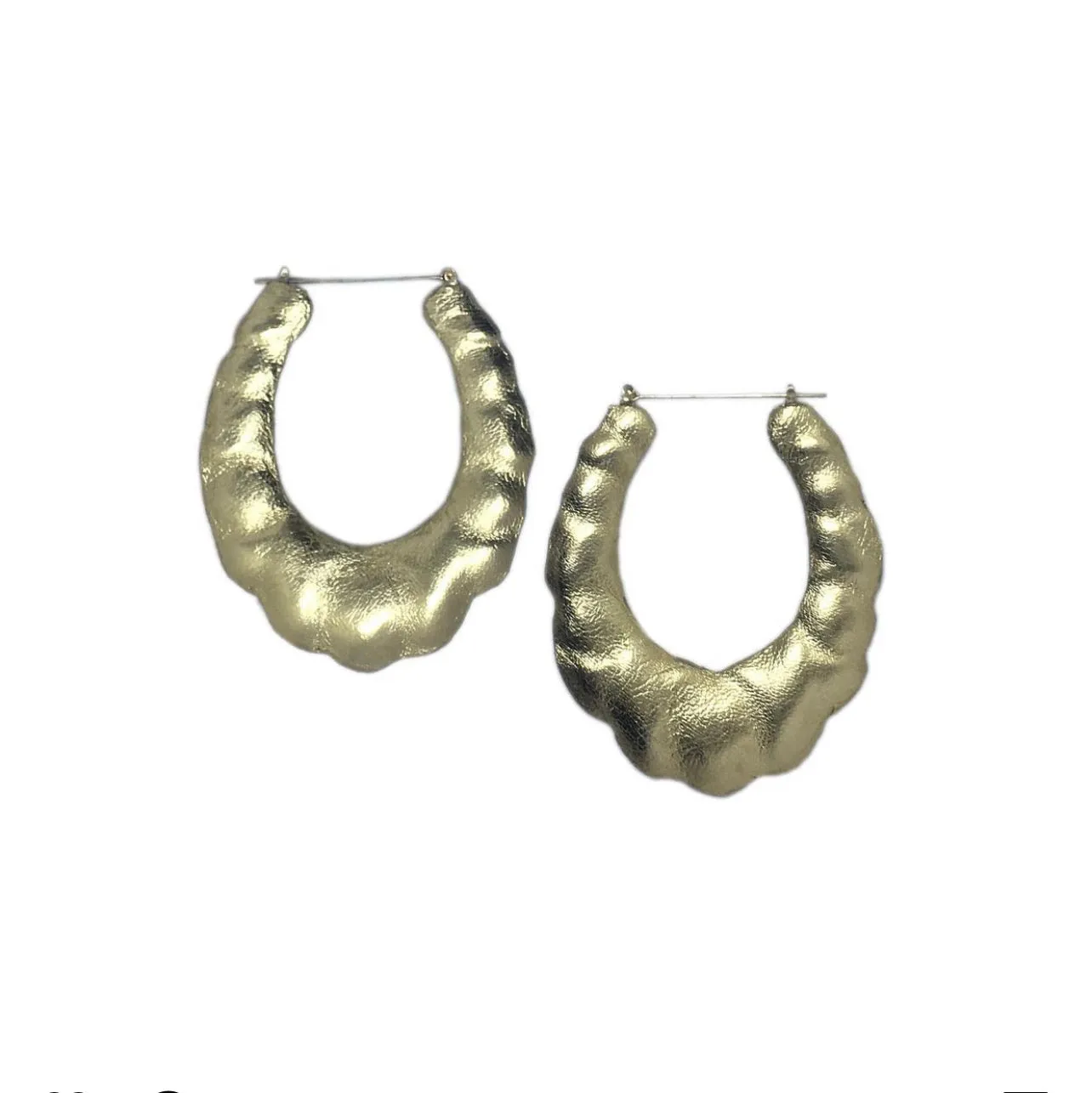 Seville Michelle Shell Bamboo Leather Hoops
