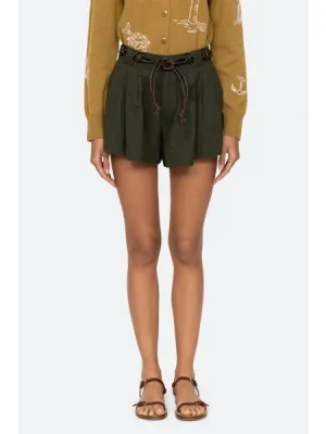 Shai Sportswear Belted Short in Army