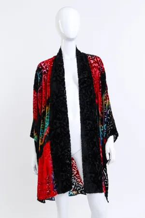 Shibori Velvet Burnout Short Kimono
