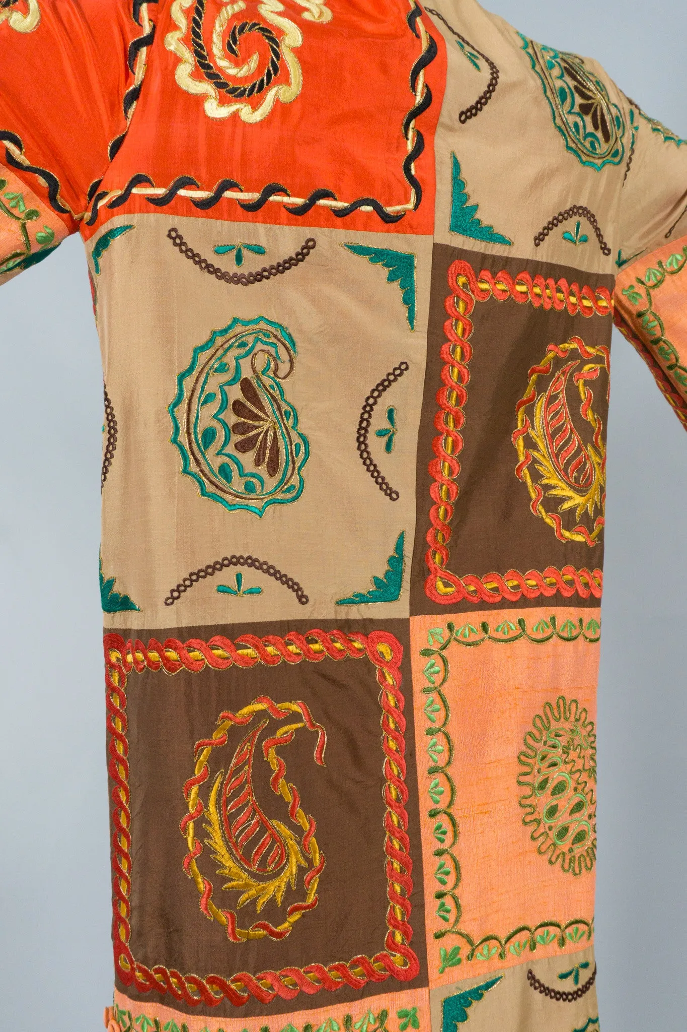 Silk Embroidered Patchwork Coat