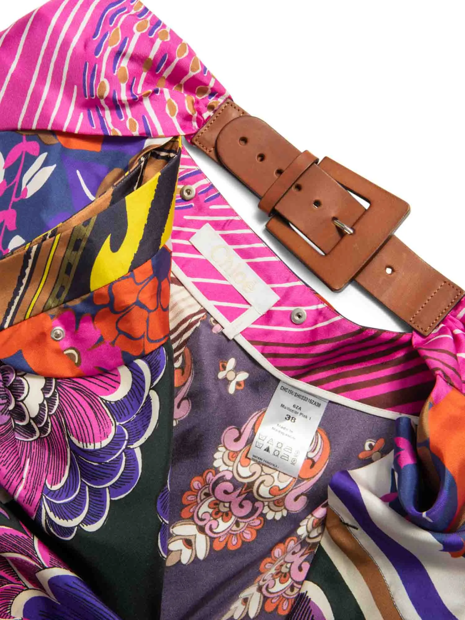Silk Equestrian Set Belted Shorts Value-based Skirt Chloe Broad collection Multicolor Ruffled Floral