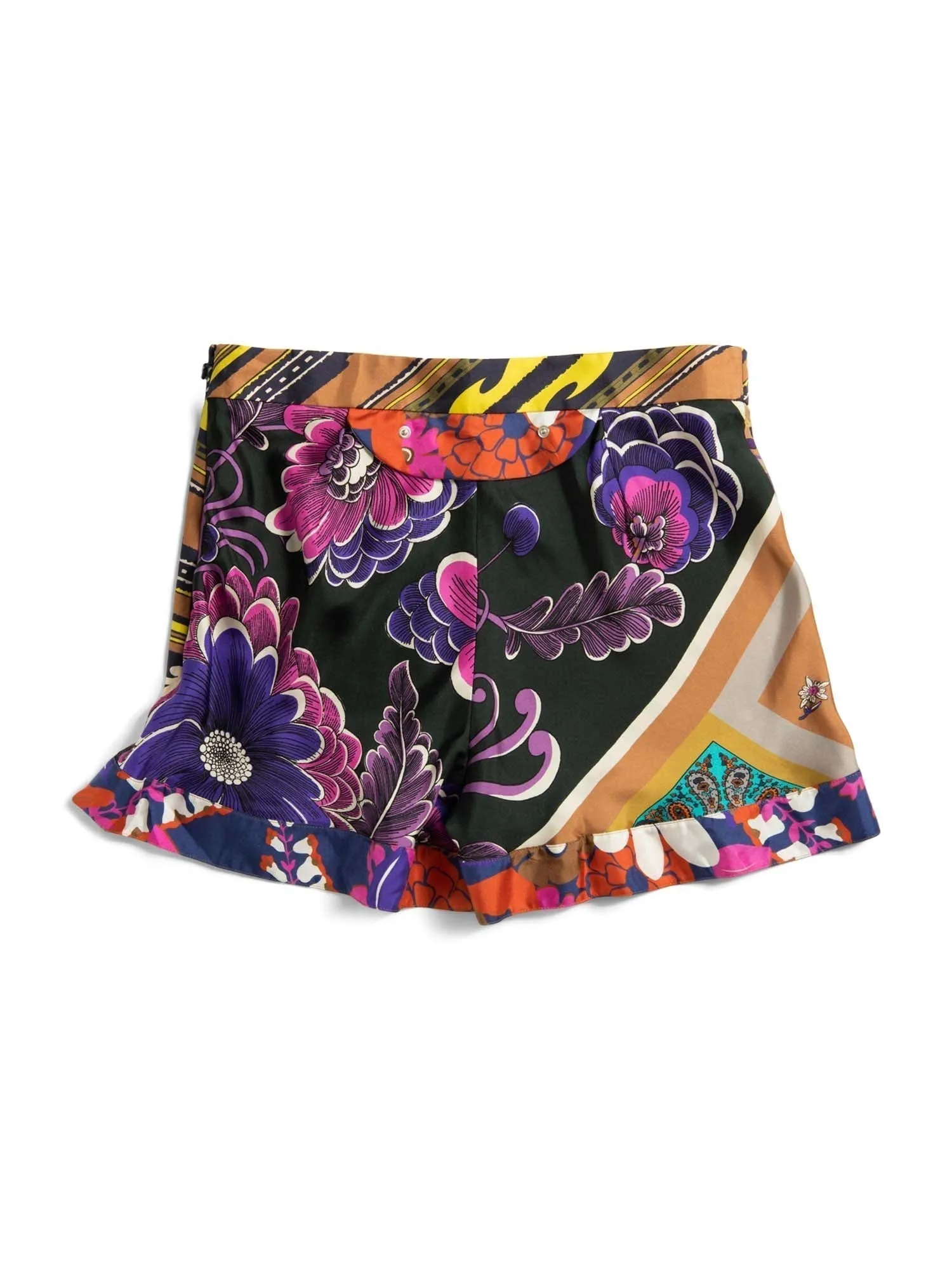 Silk Equestrian Set Belted Shorts Value-based Skirt Chloe Broad collection Multicolor Ruffled Floral