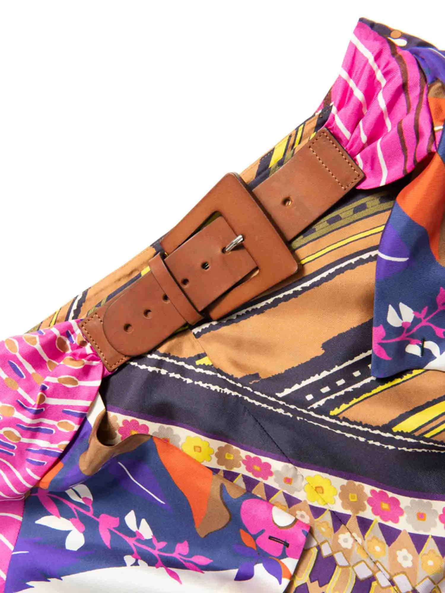 Silk Equestrian Set Belted Shorts Value-based Skirt Chloe Broad collection Multicolor Ruffled Floral