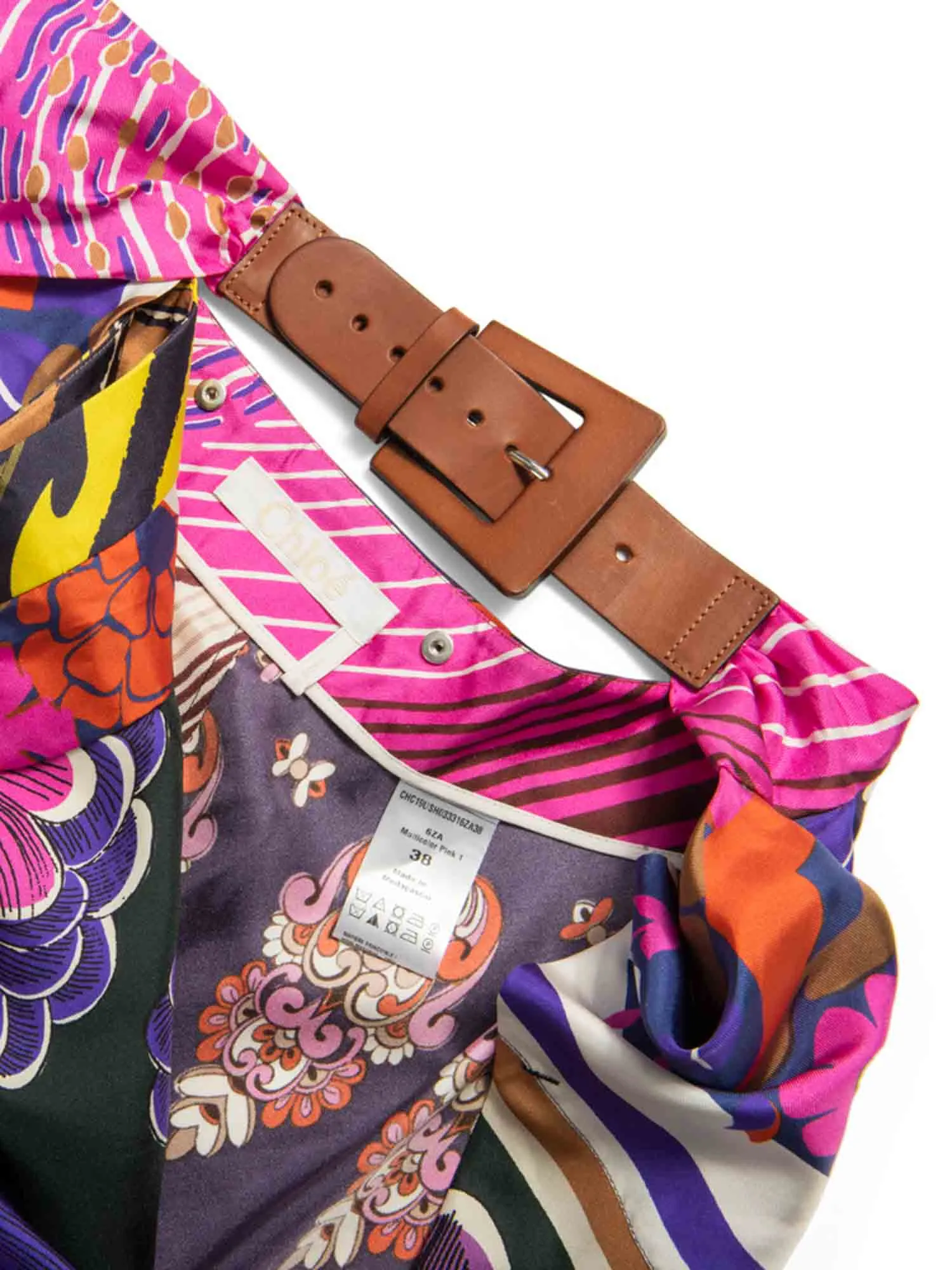 Silk Equestrian Set Belted Shorts Value-based Skirt Chloe Broad collection Multicolor Ruffled Floral