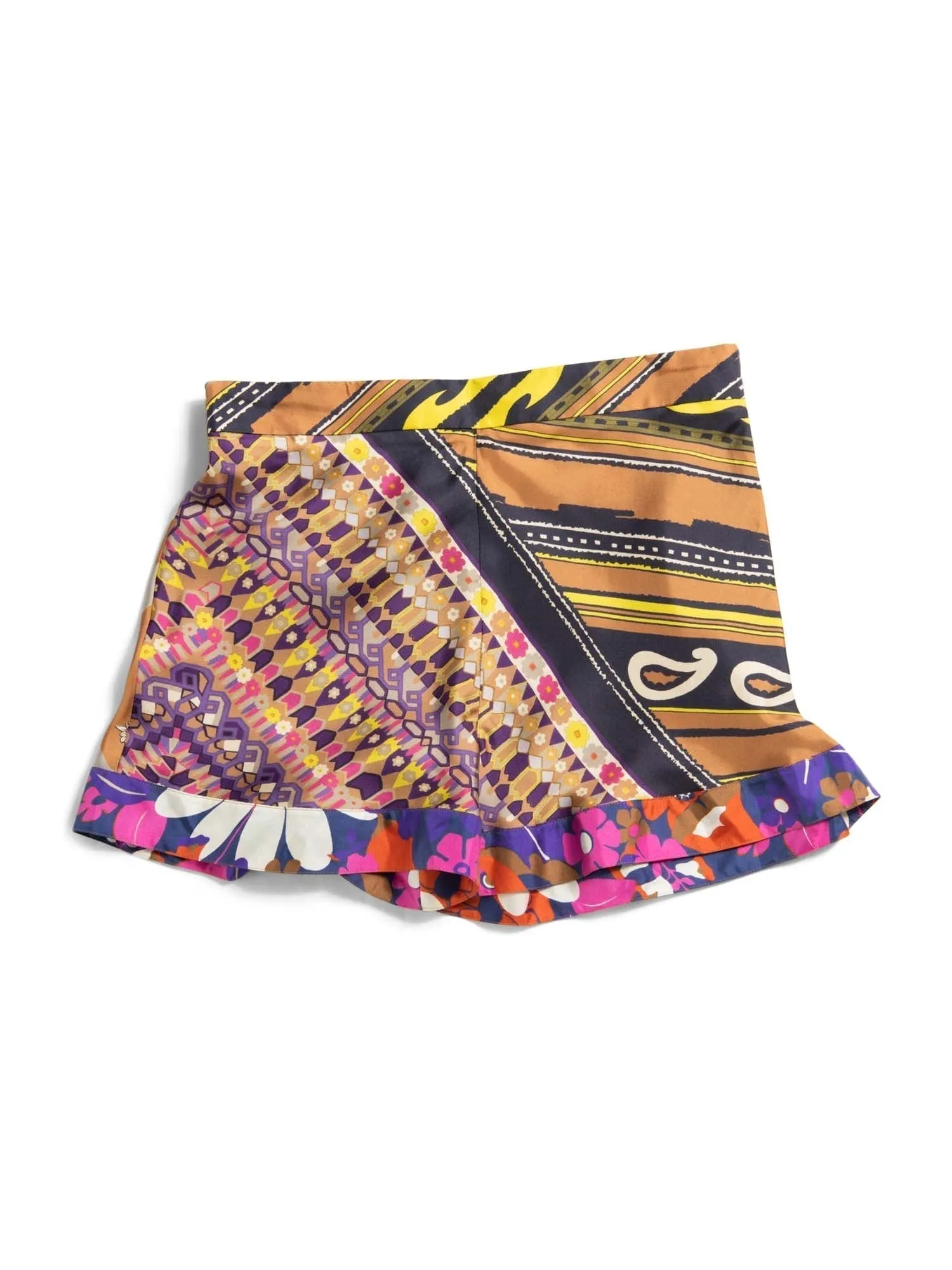 Silk Equestrian Set Belted Shorts Value-based Skirt Chloe Broad collection Multicolor Ruffled Floral