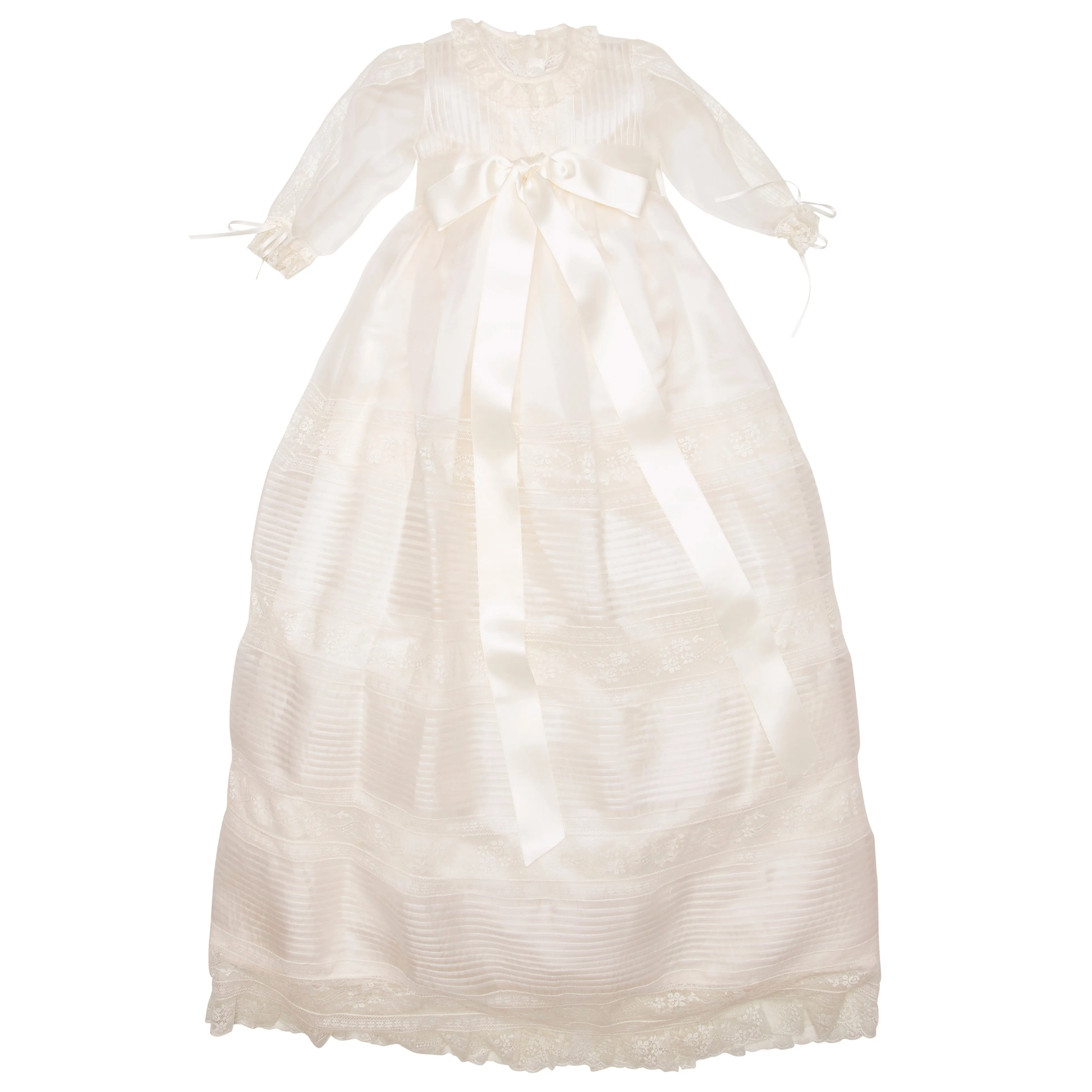 SILK FULL LENGTH CHRISTENING ROBE & BONNET