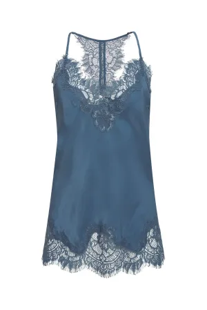 Silk Lace Razorback Cami Dusty Blue