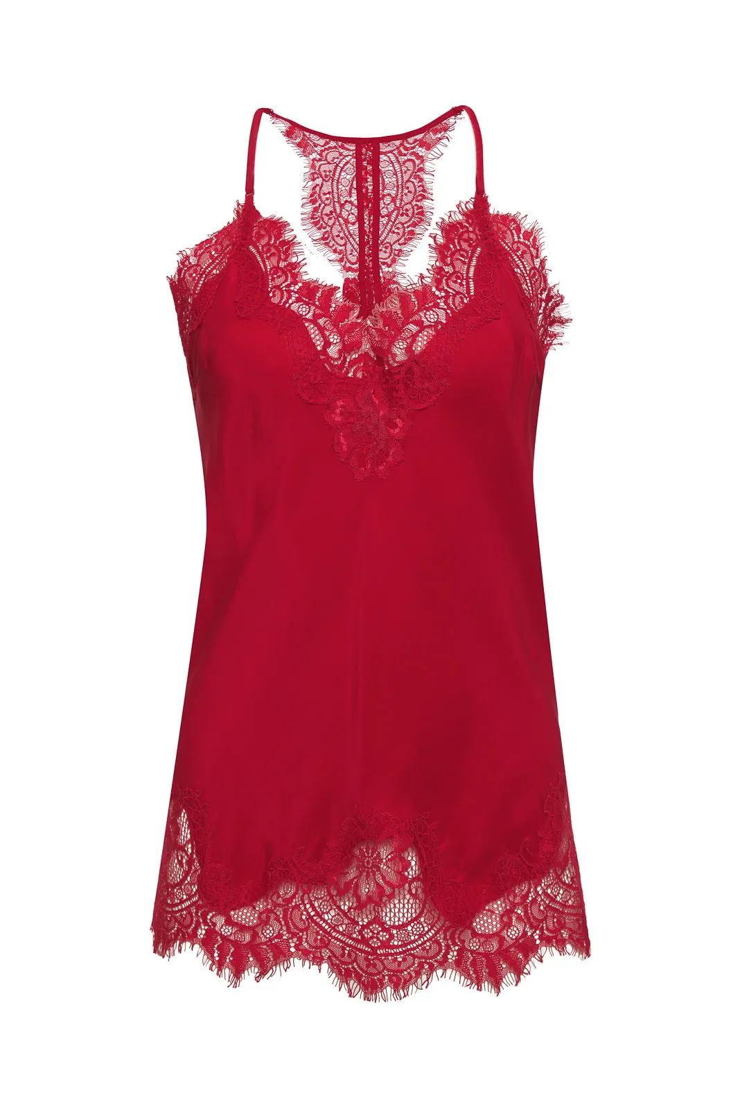 Silk Lace Razorback Cami Fiery Red