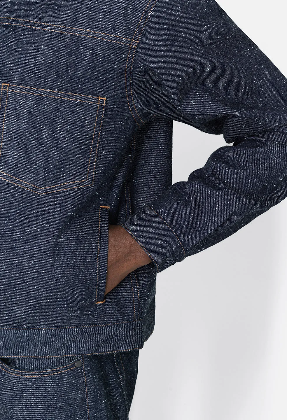 Silk Noil Cropped Thumper Jacket Type II / Raw Indigo
