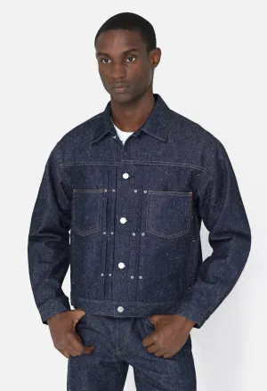 Silk Noil Cropped Thumper Jacket Type II / Raw Indigo