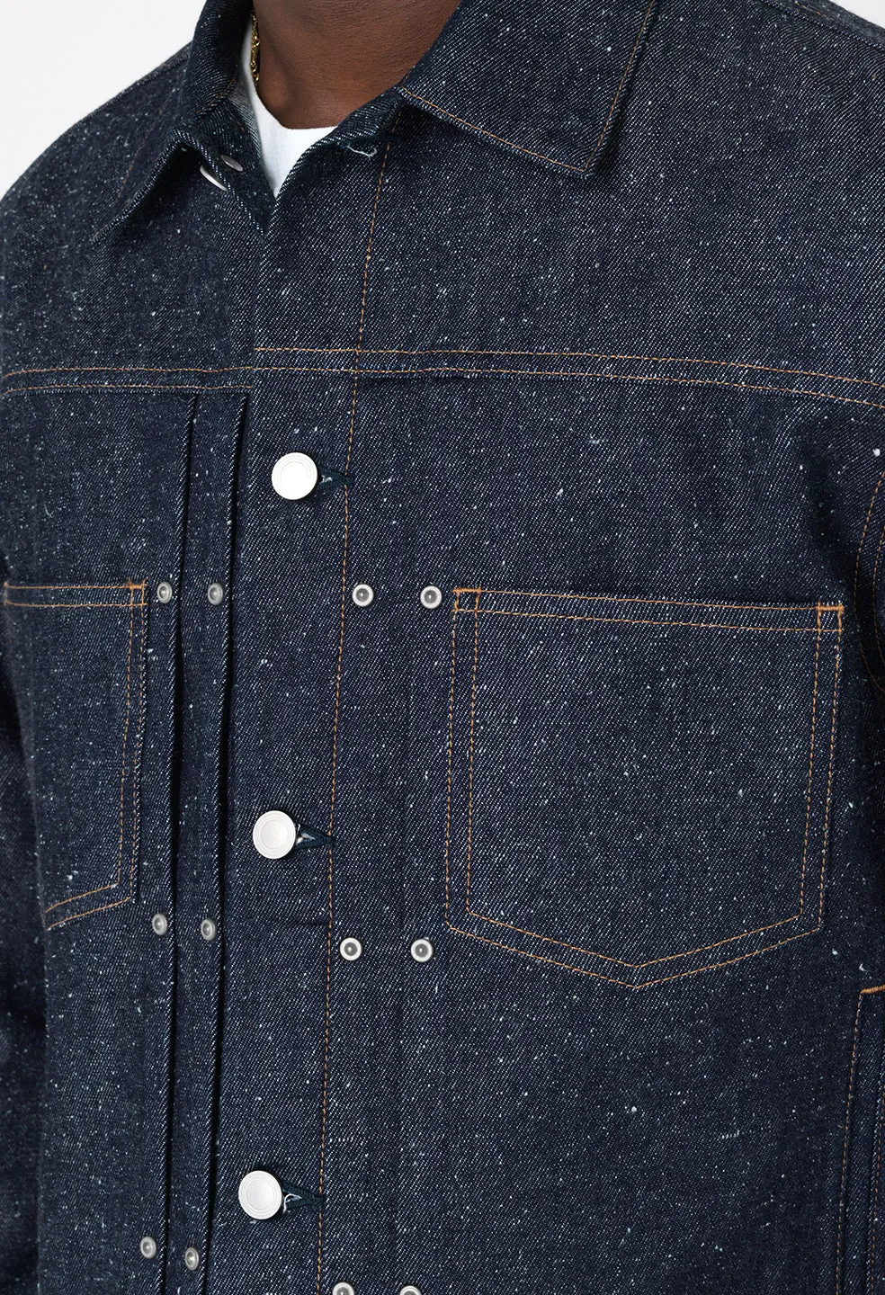 Silk Noil Cropped Thumper Jacket Type II / Raw Indigo