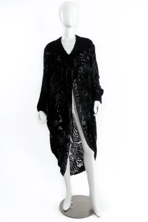 Silk Velvet Burnout Cocoon Duster