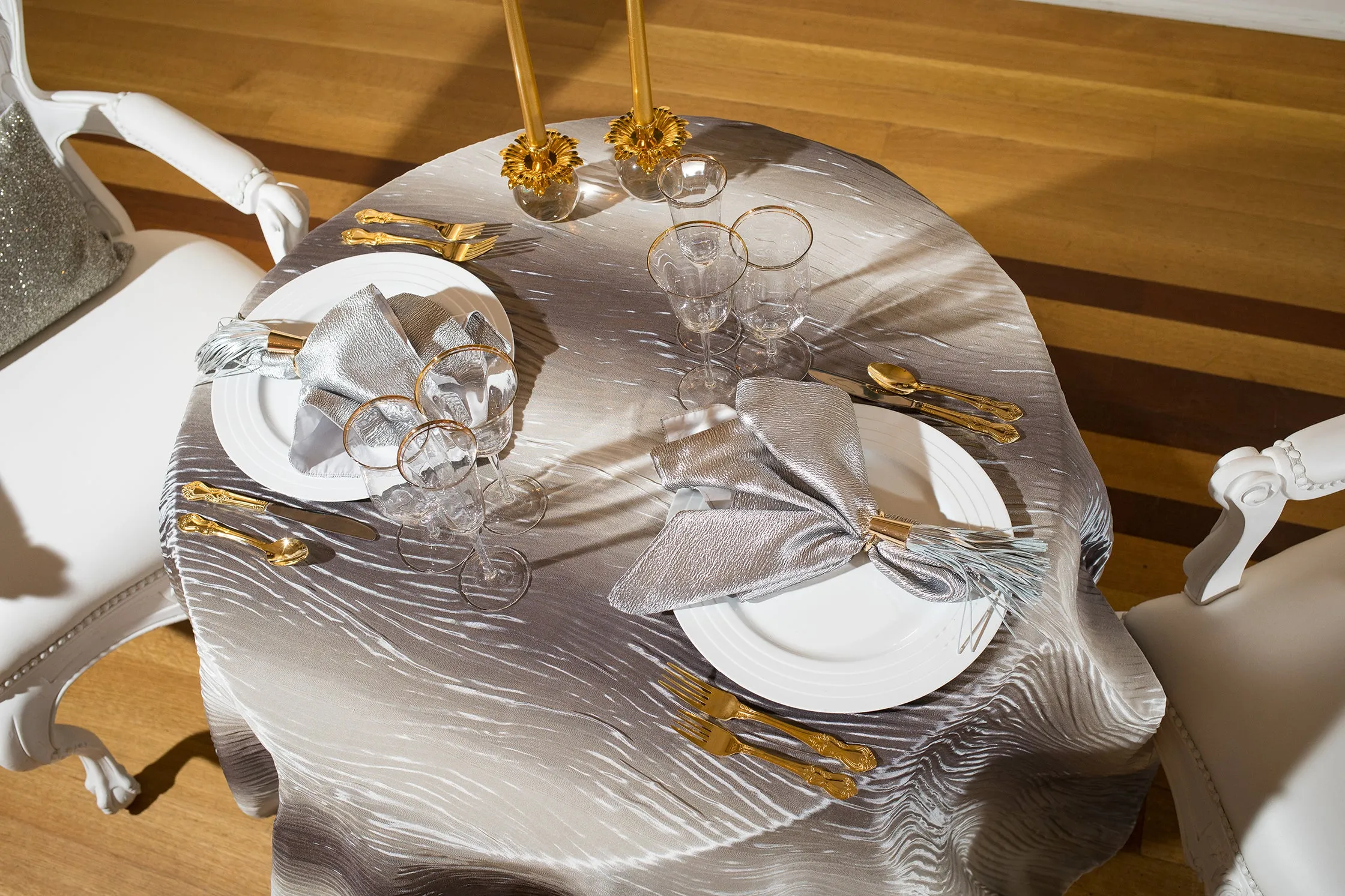 Silver Leather Tassel Napkin Rings by Julian Mejia