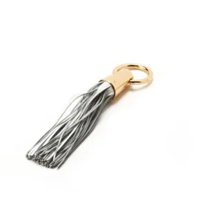 Silver Leather Tassel Napkin Rings by Julian Mejia