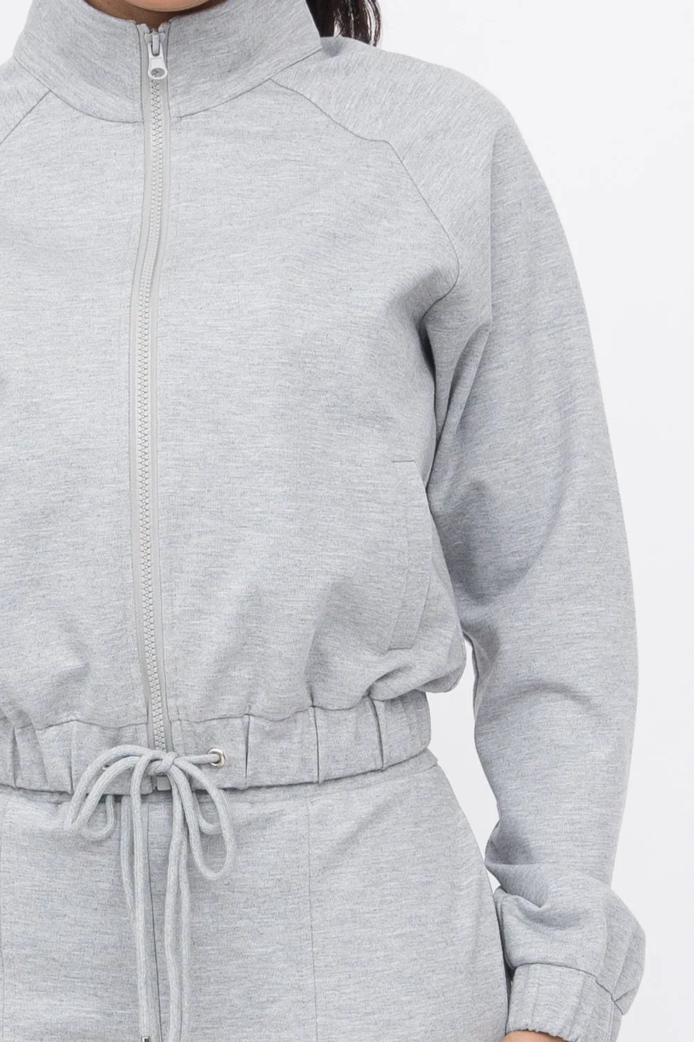 Simple Day Knit Track Jacket and Flare Pants Set