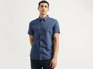 Slim Fit Spread Collar Solid Shirt