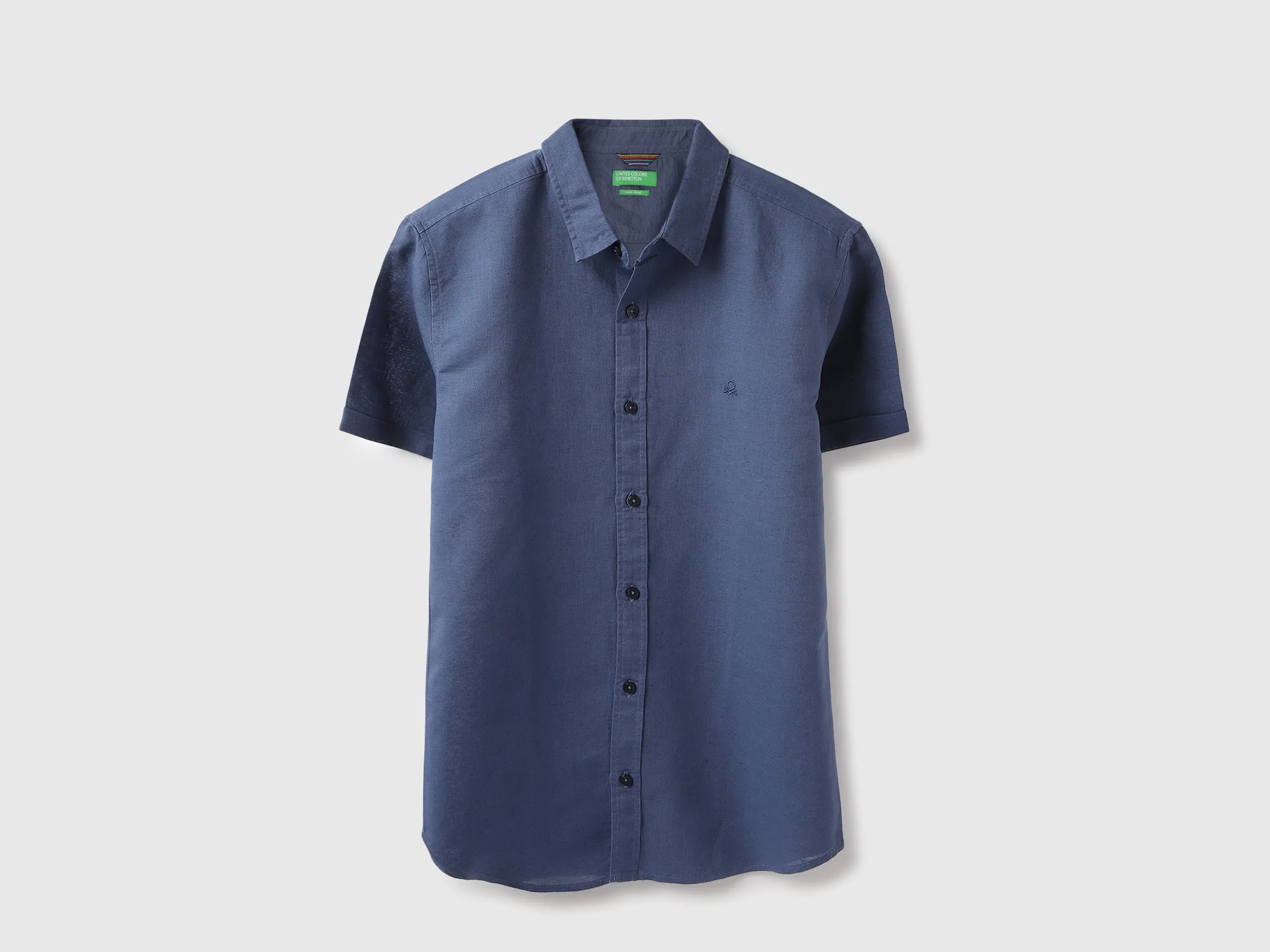 Slim Fit Spread Collar Solid Shirt