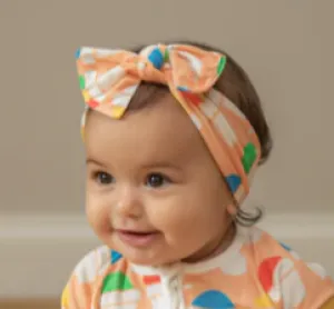 Snowball Bamboo Bow Headband