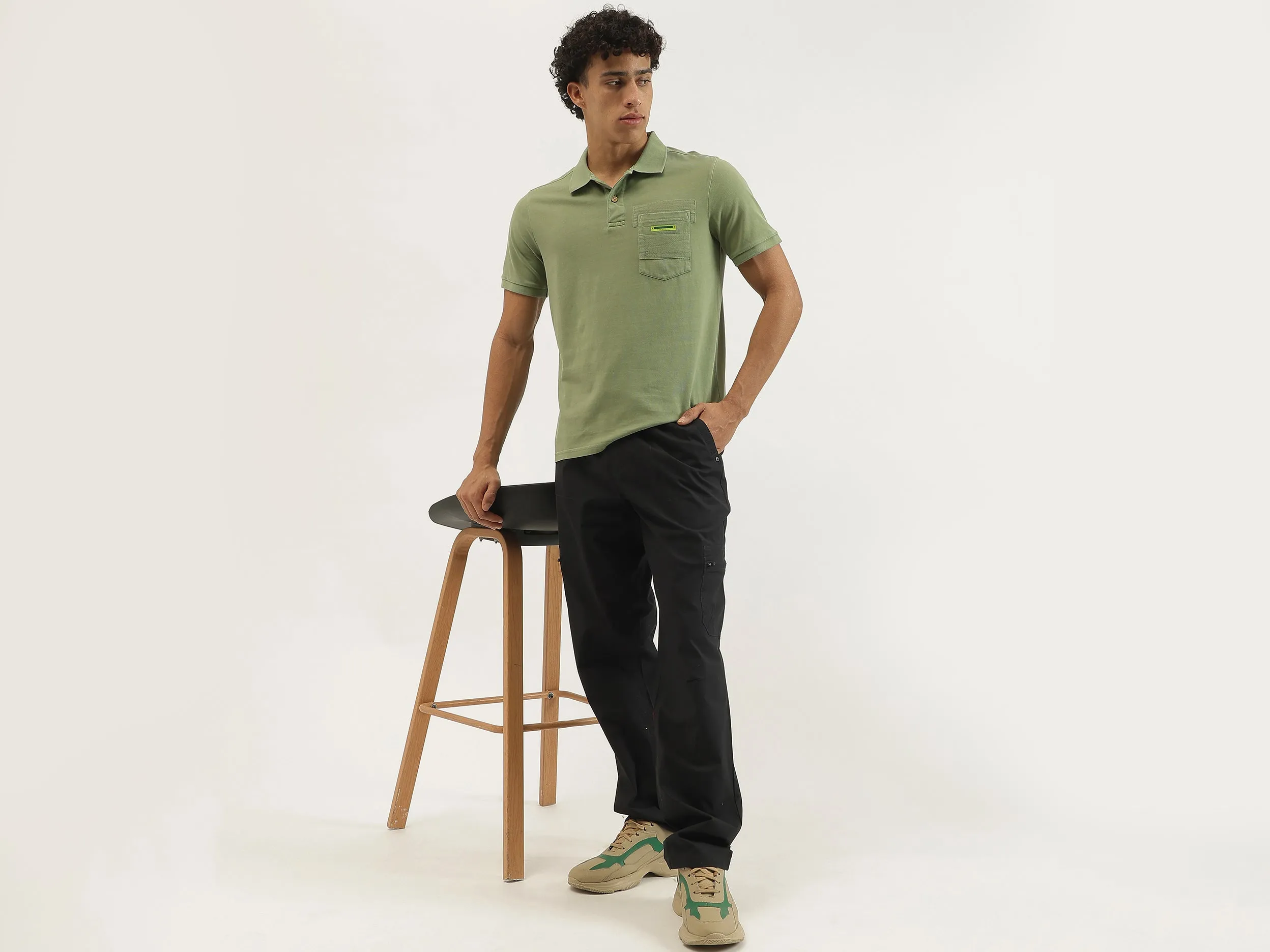 Solid Straight Fit Trousers