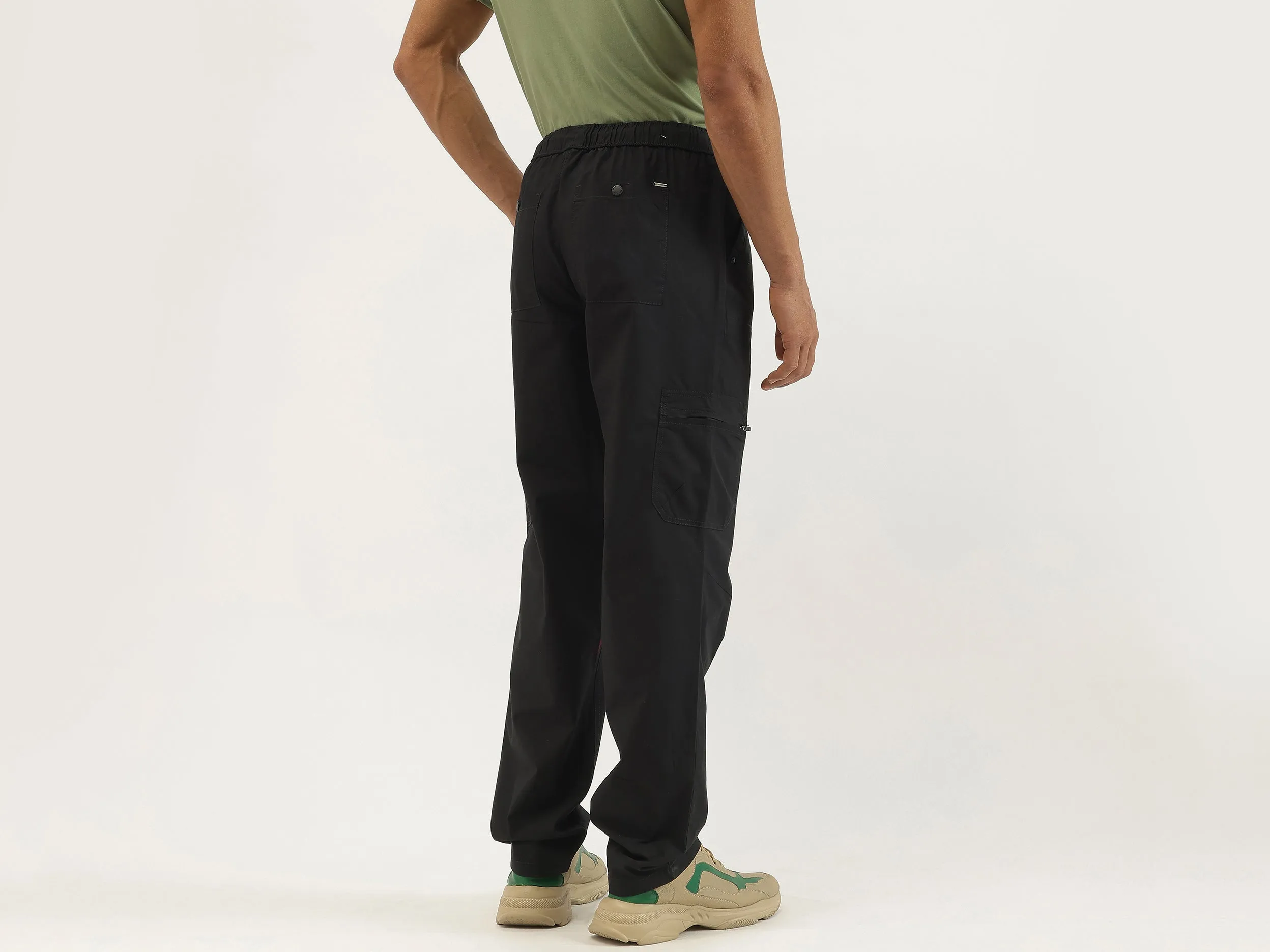 Solid Straight Fit Trousers