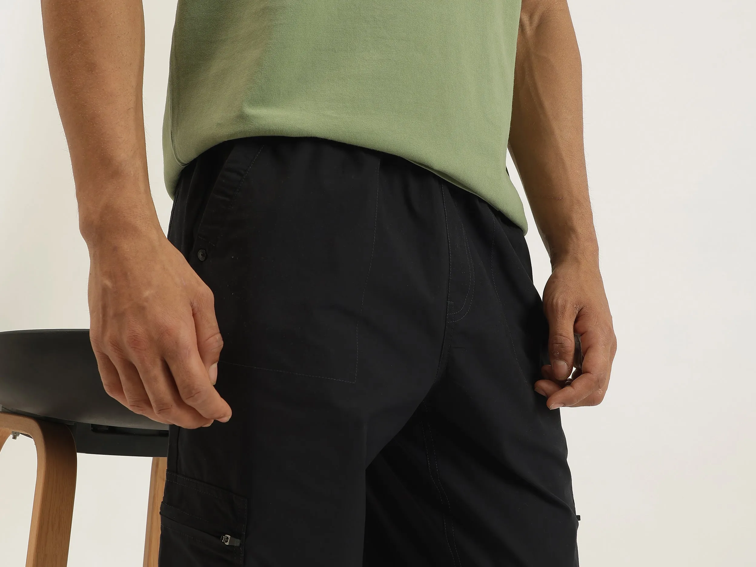 Solid Straight Fit Trousers