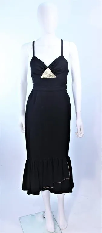 SONIA RYKIEL Silk and Gold Metallic Cocktail Set Size 42