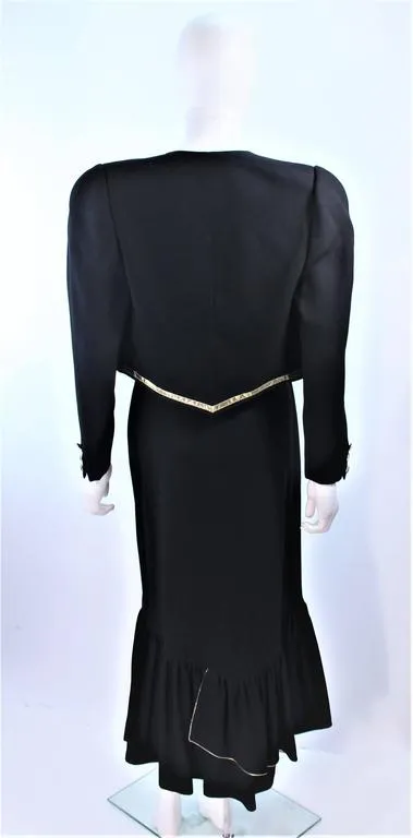 SONIA RYKIEL Silk and Gold Metallic Cocktail Set Size 42