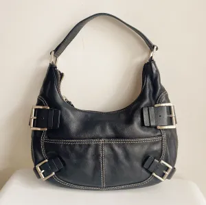 Soot Curved Belted Shoulder Bag