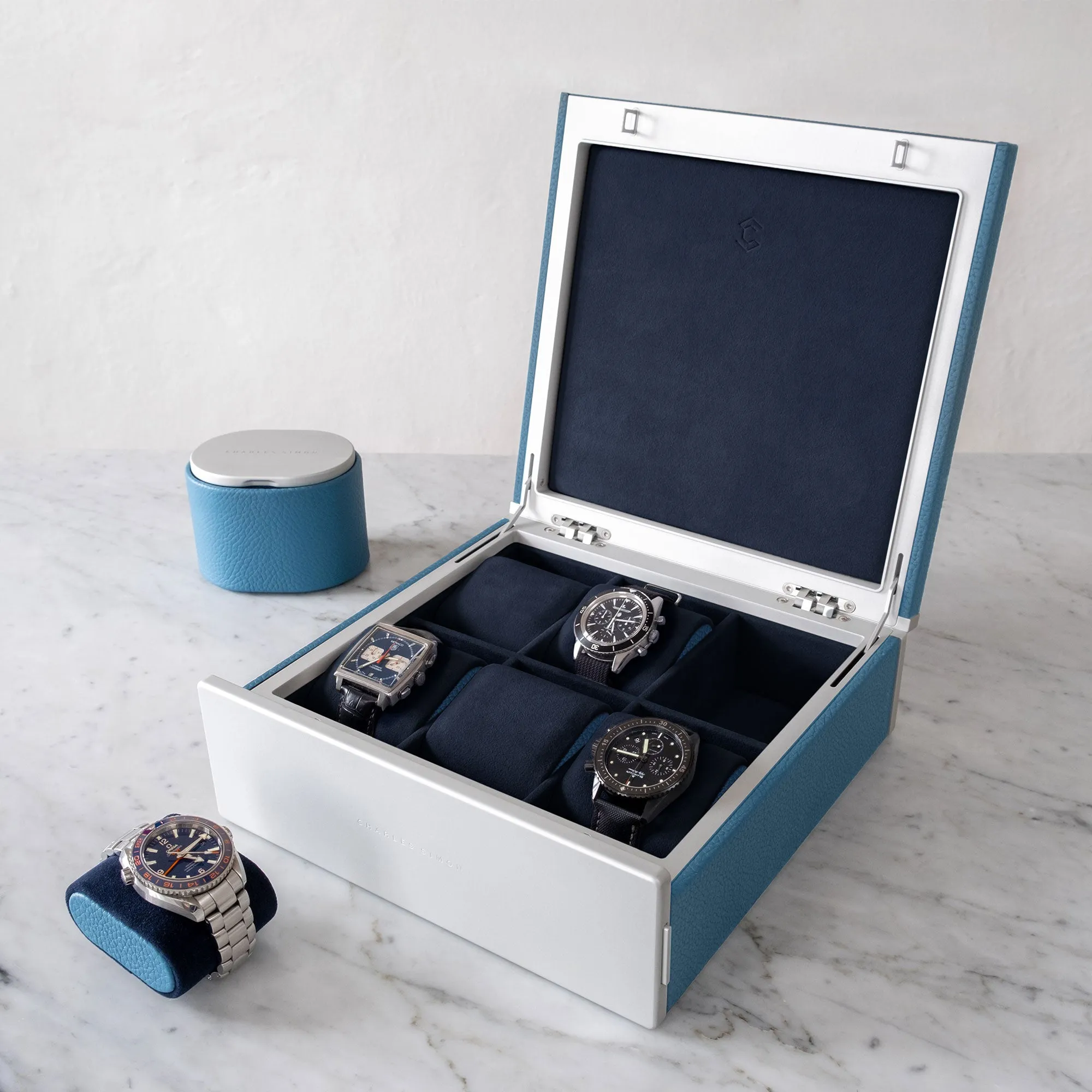 SPENCE 6 WATCH BOX - SKY BLUE / GREY