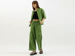 Spread Collar Solid Shirt