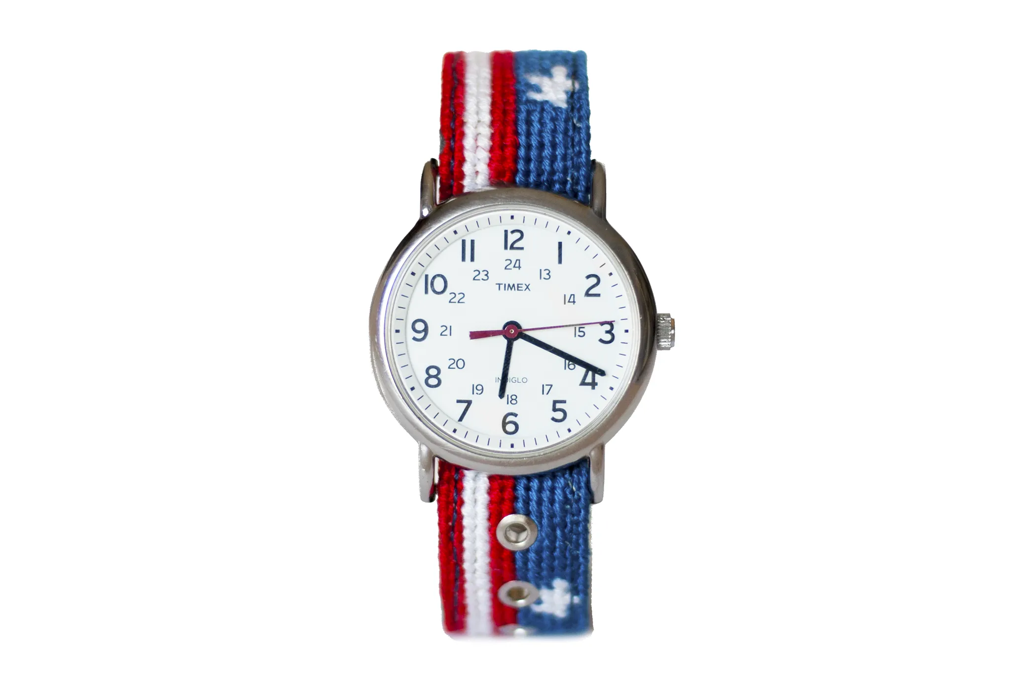 Stars & Stripes Needlepoint Watch Strap and Timex Watch Face