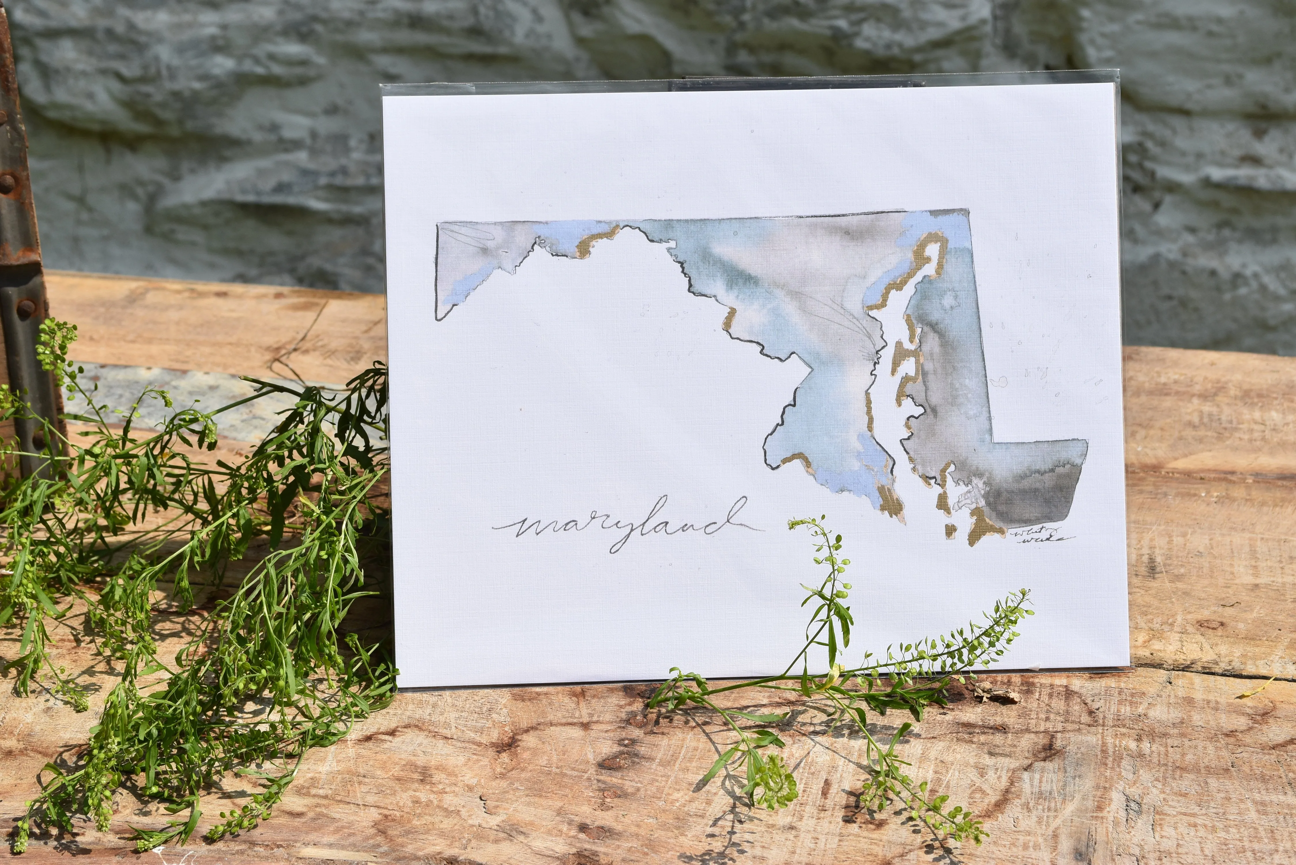 State Watercolor by Local Artist, multiple styles