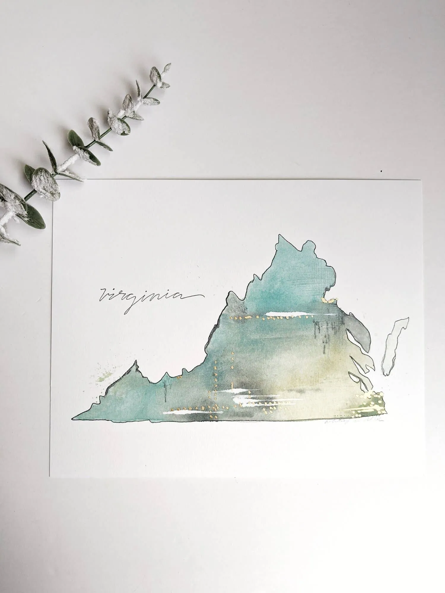 State Watercolor by Local Artist, multiple styles