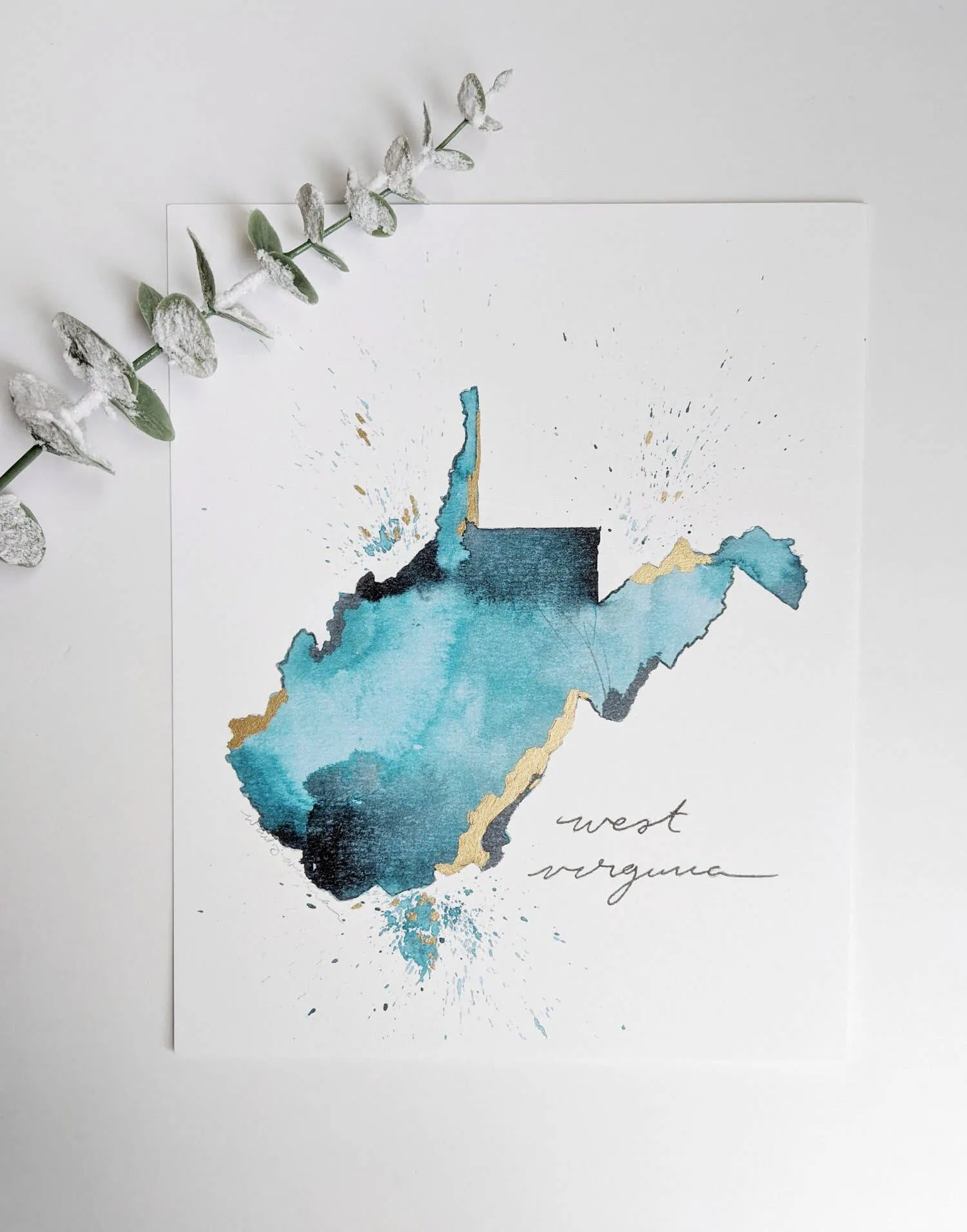 State Watercolor by Local Artist, multiple styles