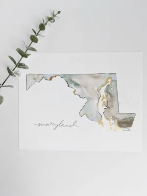 State Watercolor by Local Artist, multiple styles